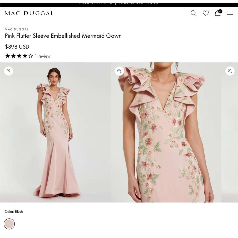NWT MAC DUGGAL [ 2 ] 11773 Flutter Sleeve Embellished Mermaid Gown J2349 - Picture 15 of 15